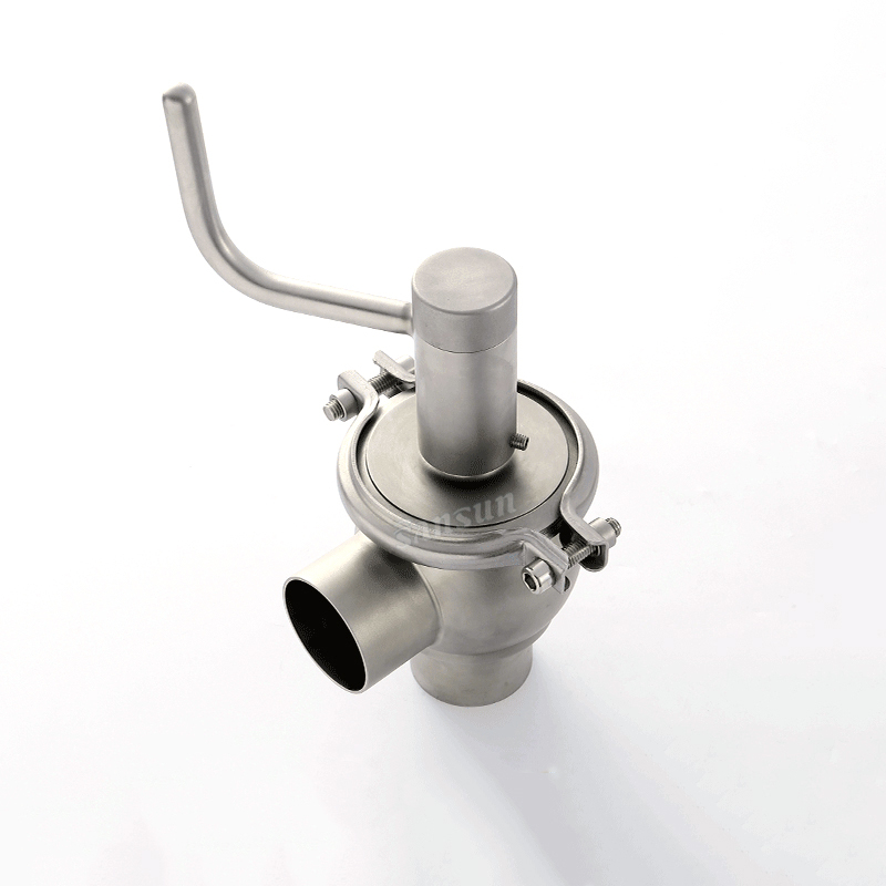 L Sanitary Stainless Steel Manual L Type Divert Single Seat Valve